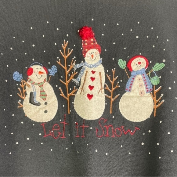 Vintage Top Stitch Women’s Snowman Winter Sweatshirt - Picture 2 of 4